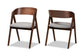 Baxton Studio Danton Mid-Century Modern Grey Fabric Upholstered and Walnut Brown Finished Wood 2-Piece Dining Chair Set