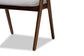 Baxton Studio Danton Mid-Century Modern Grey Fabric Upholstered and Walnut Brown Finished Wood 2-Piece Dining Chair Set