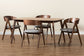 Baxton Studio Danton Mid-Century Modern Grey Fabric Upholstered and Walnut Brown Finished Wood 5-Piece Dining Set