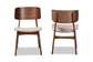 Baxton Studio Alston Mid-Century Modern Beige Fabric Upholstered and Walnut Brown Finished Wood 2-Piece Dining Chair Set