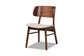 Baxton Studio Alston Mid-Century Modern Beige Fabric Upholstered and Walnut Brown Finished Wood 5-Piece Dining Set