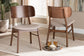 Baxton Studio Alston Mid-Century Modern Beige Fabric Upholstered and Walnut Brown Finished Wood 2-Piece Dining Chair Set