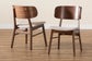 Baxton Studio Alston Mid-Century Modern Beige Fabric Upholstered and Walnut Brown Finished Wood 2-Piece Dining Chair Set