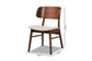 Baxton Studio Alston Mid-Century Modern Beige Fabric Upholstered and Walnut Brown Finished Wood 2-Piece Dining Chair Set
