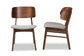 Baxton Studio Alston Mid-Century Modern Grey Fabric Upholstered and Walnut Brown Finished Wood 2-Piece Dining Chair Set