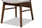 Baxton Studio Alston Mid-Century Modern Grey Fabric Upholstered and Walnut Brown Finished Wood 2-Piece Dining Chair Set