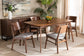 Baxton Studio Alston Mid-Century Modern Grey Fabric Upholstered and Walnut Brown Finished Wood 5-Piece Dining Set