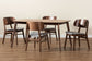 Baxton Studio Alston Mid-Century Modern Grey Fabric Upholstered and Walnut Brown Finished Wood 5-Piece Dining Set
