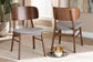Baxton Studio Alston Mid-Century Modern Grey Fabric Upholstered and Walnut Brown Finished Wood 2-Piece Dining Chair Set