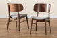 Baxton Studio Alston Mid-Century Modern Grey Fabric Upholstered and Walnut Brown Finished Wood 2-Piece Dining Chair Set