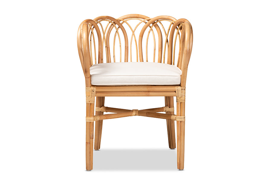 bali & pari Melody Modern and Contemporary Natural Finished Rattan Dining Chair
