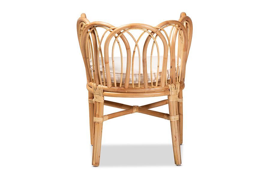 bali & pari Melody Modern and Contemporary Natural Finished Rattan Dining Chair