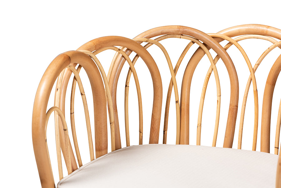 bali & pari Melody Modern and Contemporary Natural Finished Rattan Dining Chair