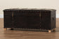 Baxton Studio Janna Rustic Transitional Dark Brown Faux Leather Upholstered and Oak Brown Finished Wood Storage Ottoman