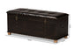 Baxton Studio Janna Rustic Transitional Dark Brown Faux Leather Upholstered and Oak Brown Finished Wood Storage Ottoman