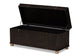 Baxton Studio Janna Rustic Transitional Dark Brown Faux Leather Upholstered and Oak Brown Finished Wood Storage Ottoman