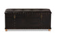 Baxton Studio Janna Rustic Transitional Dark Brown Faux Leather Upholstered and Oak Brown Finished Wood Storage Ottoman