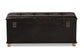 Baxton Studio Janna Rustic Transitional Dark Brown Faux Leather Upholstered and Oak Brown Finished Wood Storage Ottoman