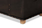 Baxton Studio Janna Rustic Transitional Dark Brown Faux Leather Upholstered and Oak Brown Finished Wood Storage Ottoman