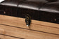 Baxton Studio Edmund Rustic Transitional Dark Brown Faux Leather Upholstered and Oak Brown Finished Wood Storage Ottoman