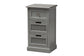 Baxton Studio Sheldon Modern and Contemporary Vintage Grey Finished Wood and Synthetic Rattan 3-Drawer End Table