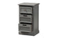 Baxton Studio Sheldon Modern and Contemporary Vintage Grey Finished Wood and Synthetic Rattan 3-Drawer End Table