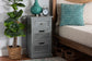 Baxton Studio Sheldon Modern and Contemporary Vintage Grey Finished Wood and Synthetic Rattan 3-Drawer End Table