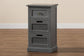 Baxton Studio Sheldon Modern and Contemporary Vintage Grey Finished Wood and Synthetic Rattan 3-Drawer End Table