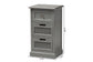 Baxton Studio Sheldon Modern and Contemporary Vintage Grey Finished Wood and Synthetic Rattan 3-Drawer End Table