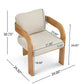 2-Pack Dining Chairs with Pillow Back, Beige Fabric, Natural Color Solid Wood Frame FredCo