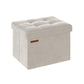 12.2" x 16.1" x 12.2" Foldable Storage Ottoman Bench Cream White FredCo