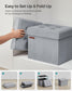 12.2" x 16.1" x 12.2" Foldable Storage Ottoman Bench Dove Gray FredCo