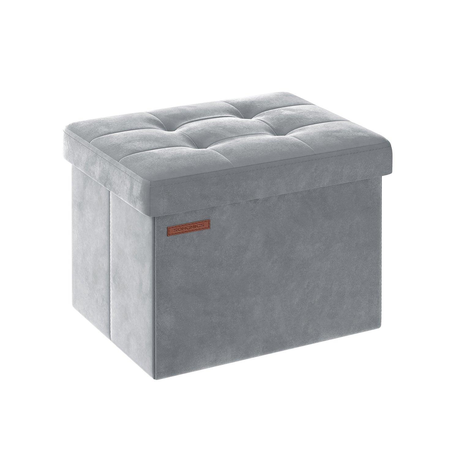 12.2" x 16.1" x 12.2" Foldable Storage Ottoman Bench Dove Gray FredCo