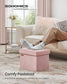 12.2" x 16.1" x 12.2" Foldable Storage Ottoman Bench Jelly Pink FredCo