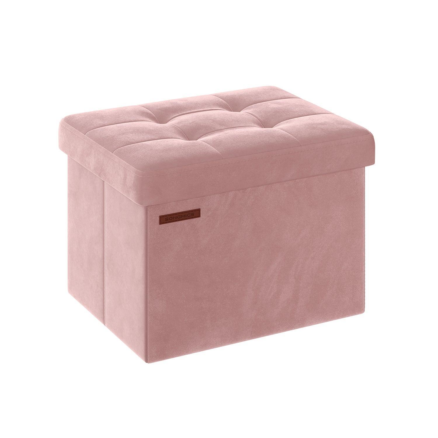 12.2" x 16.1" x 12.2" Foldable Storage Ottoman Bench Jelly Pink FredCo