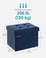 12.2" x 16.1" x 12.2" Foldable Storage Ottoman Bench Midnight Blue FredCo