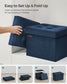 12.2" x 16.1" x 12.2" Foldable Storage Ottoman Bench Midnight Blue FredCo