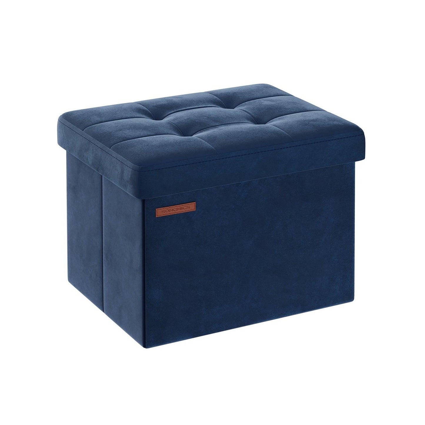 12.2" x 16.1" x 12.2" Foldable Storage Ottoman Bench Midnight Blue FredCo