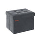 12.2" x 16.1" x 12.2" Foldable Storage Ottoman Bench Slate Gray FredCo