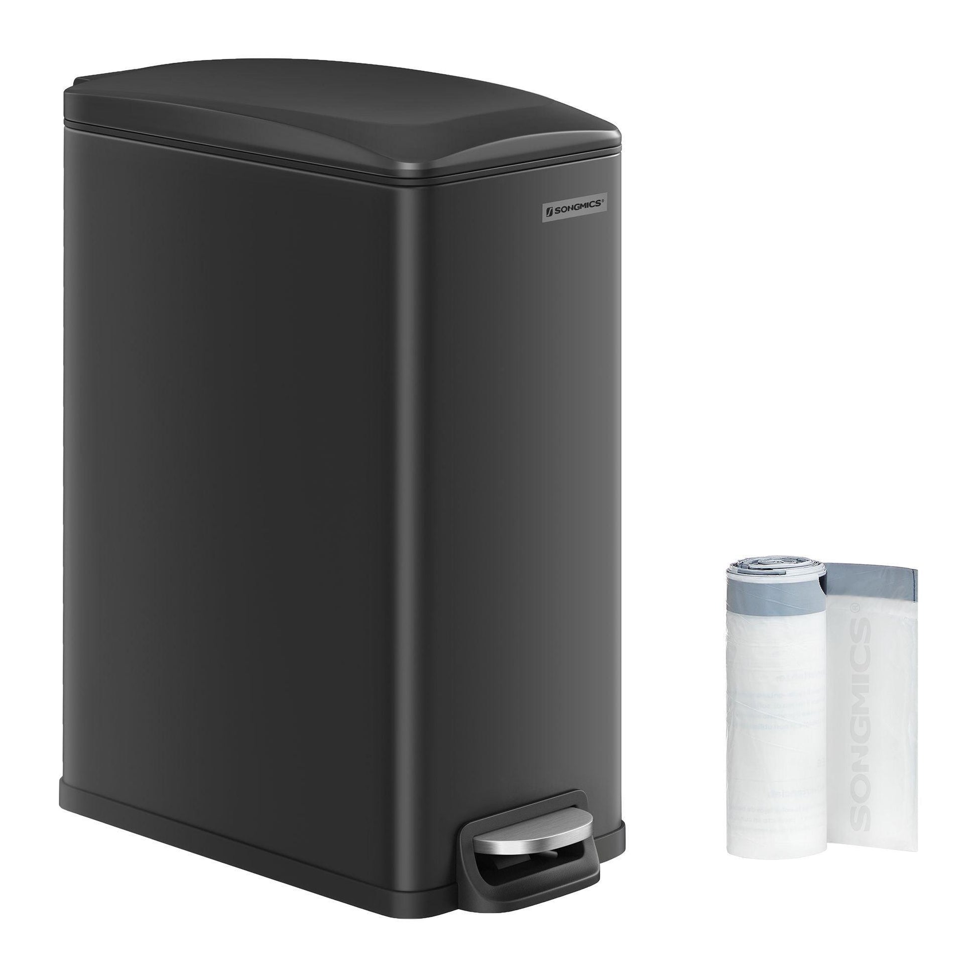 12.7 Gallon Garbage Can for Narrow Spaces with Soft-Close Lid FredCo