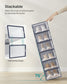 12-Pack Stackable Plastic Shoe Boxes Charcoal Blue FredCo