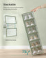 12-Pack Stackable Plastic Shoe Boxes Laurel Green FredCo