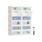 12-Slot Stackable Kids' Shoe Rack with Doors Cloud White FredCo