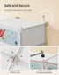 12-Slot Stackable Kids' Shoe Rack with Doors Cloud White FredCo