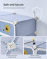 12-Slot Stackable Kids' Shoe Rack with Doors Pale Blue FredCo