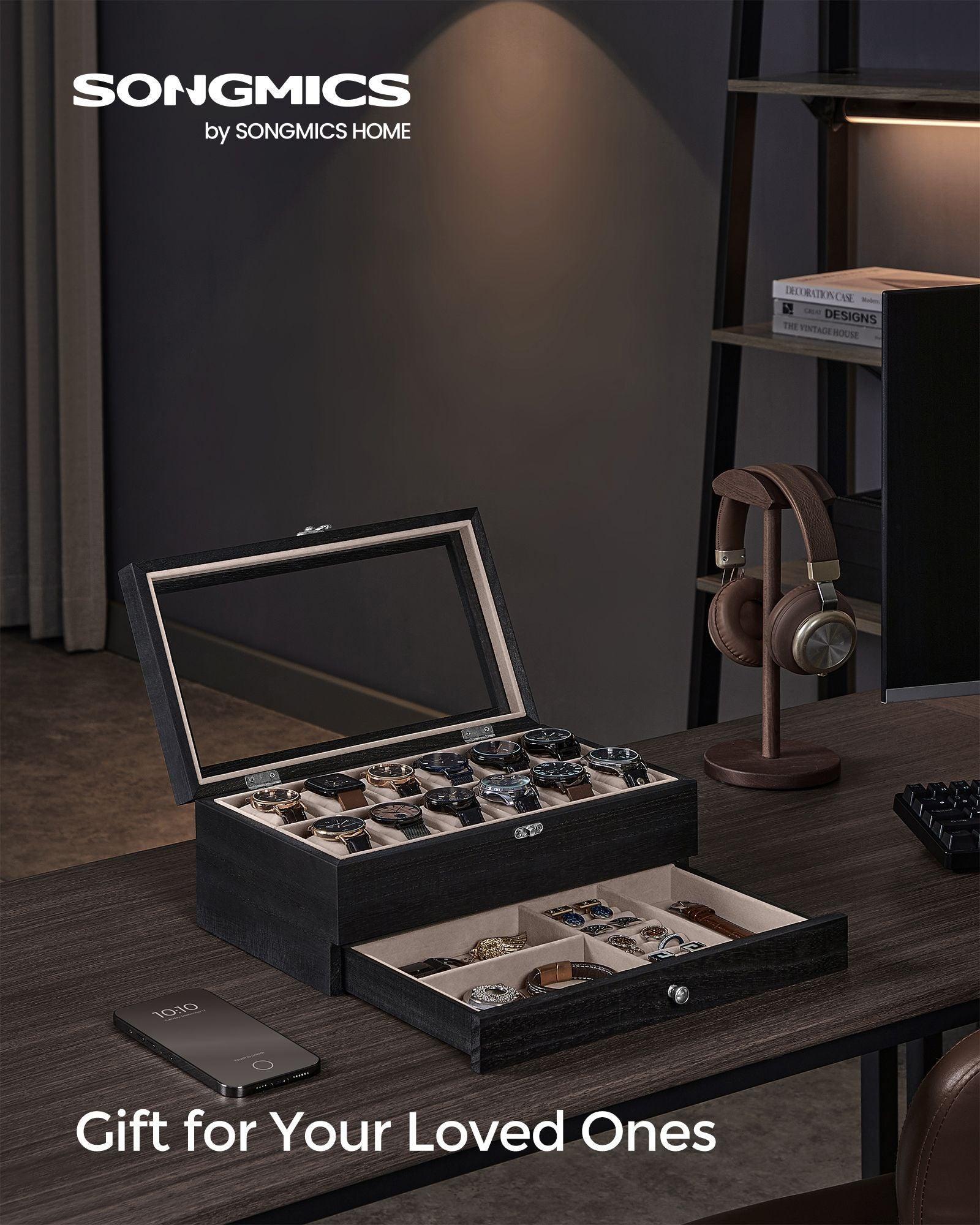 12-Slot Watch Box Ebony Black FredCo