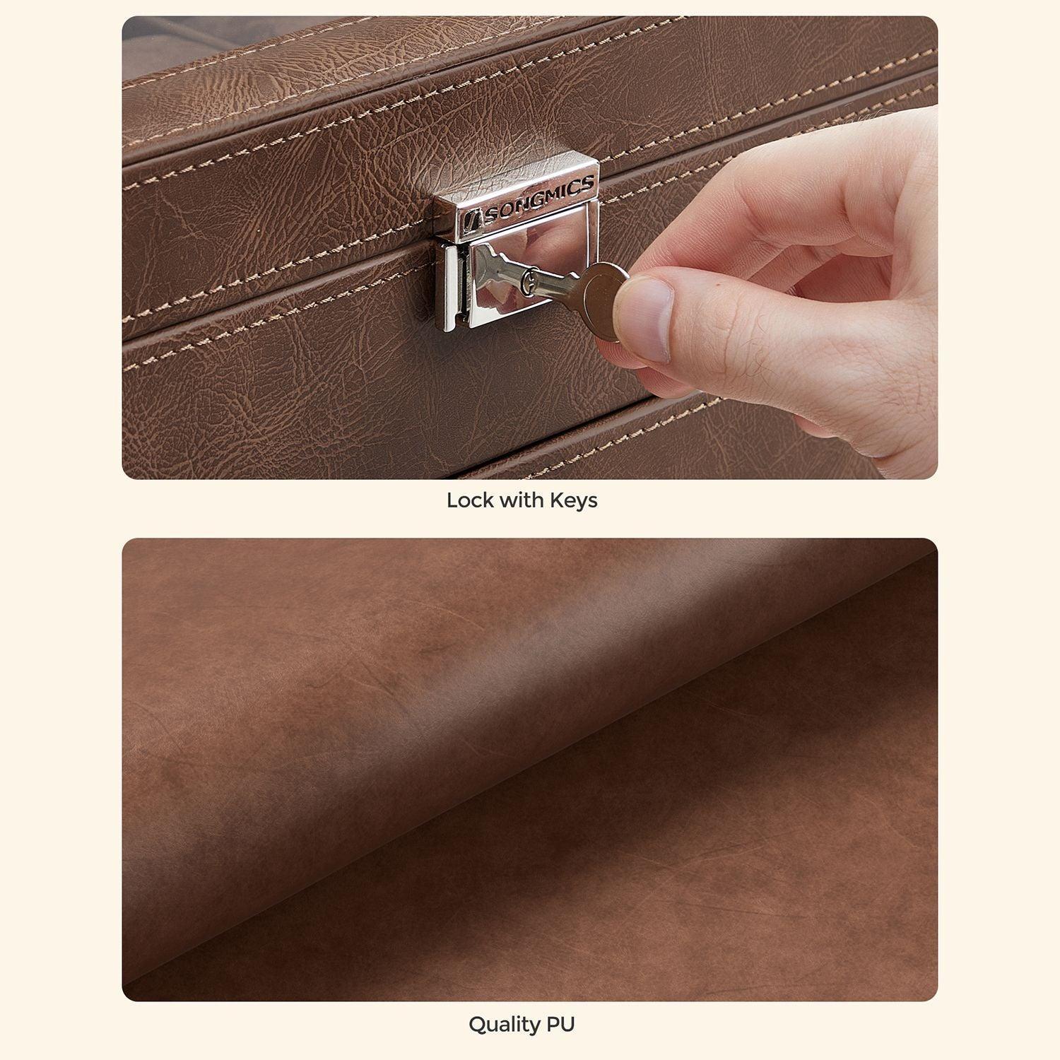 12-Slot Watch Box with Glass Lid FredCo