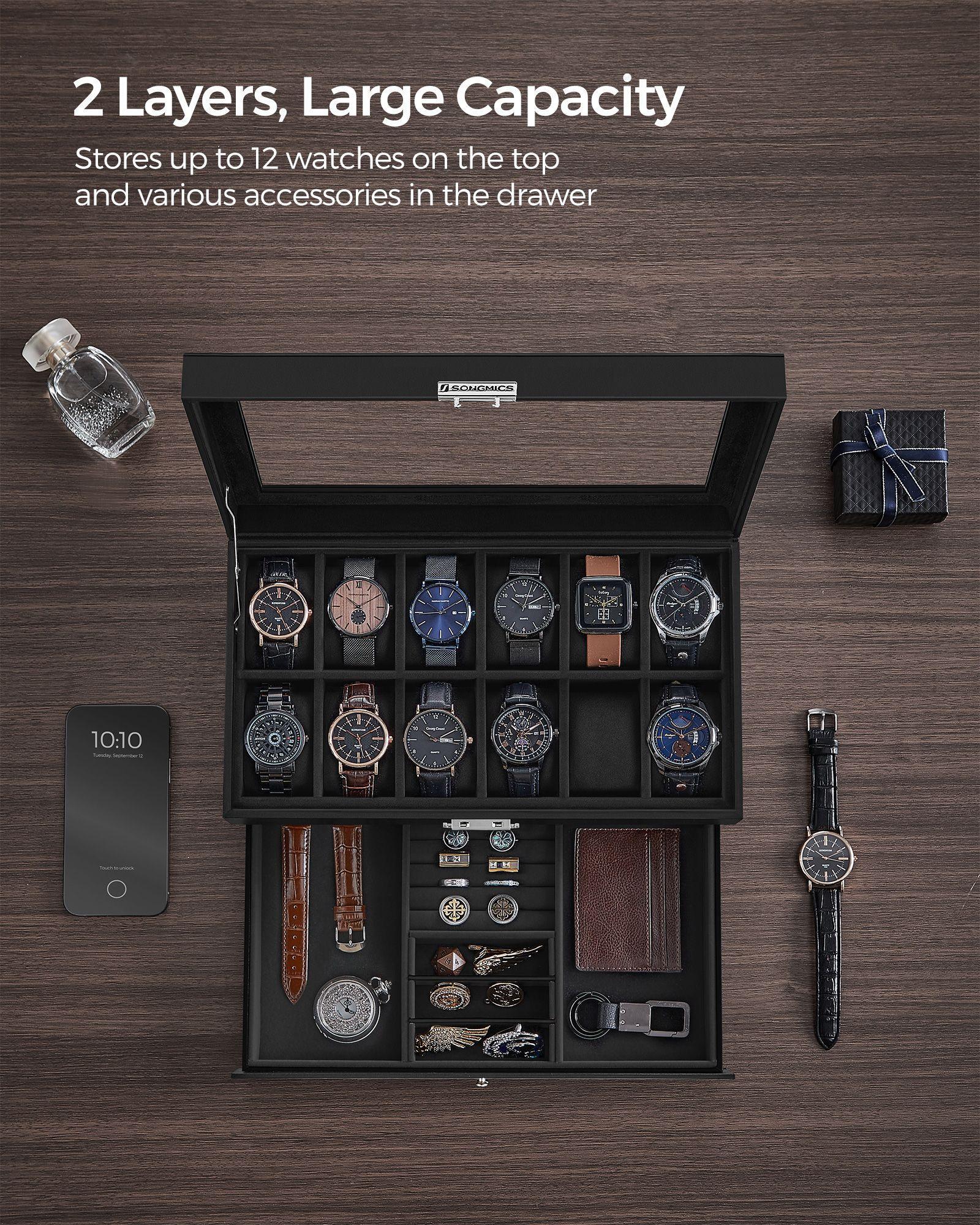 12-Slot Watch Case Black FredCo