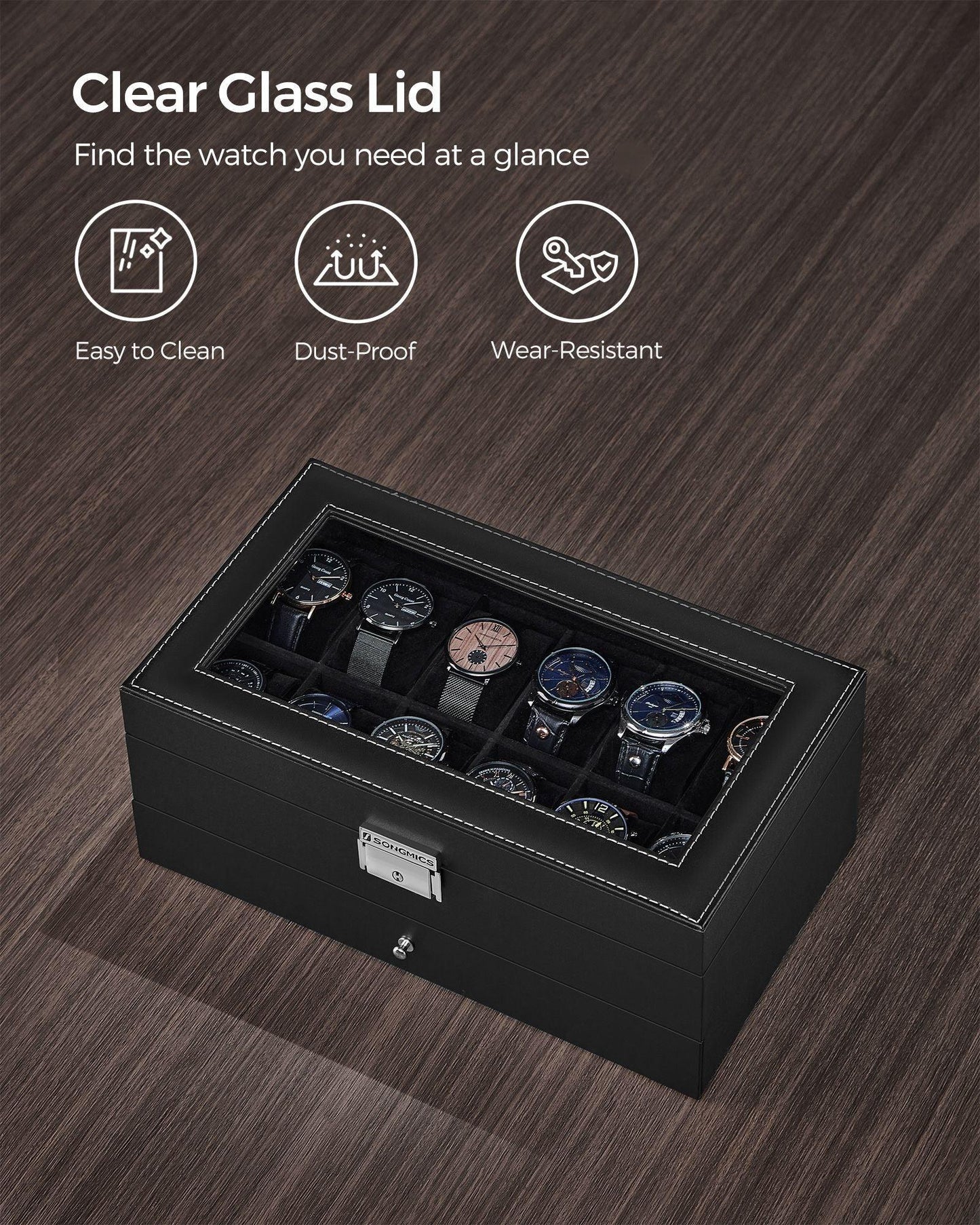 12-Slot Watch Case Black FredCo