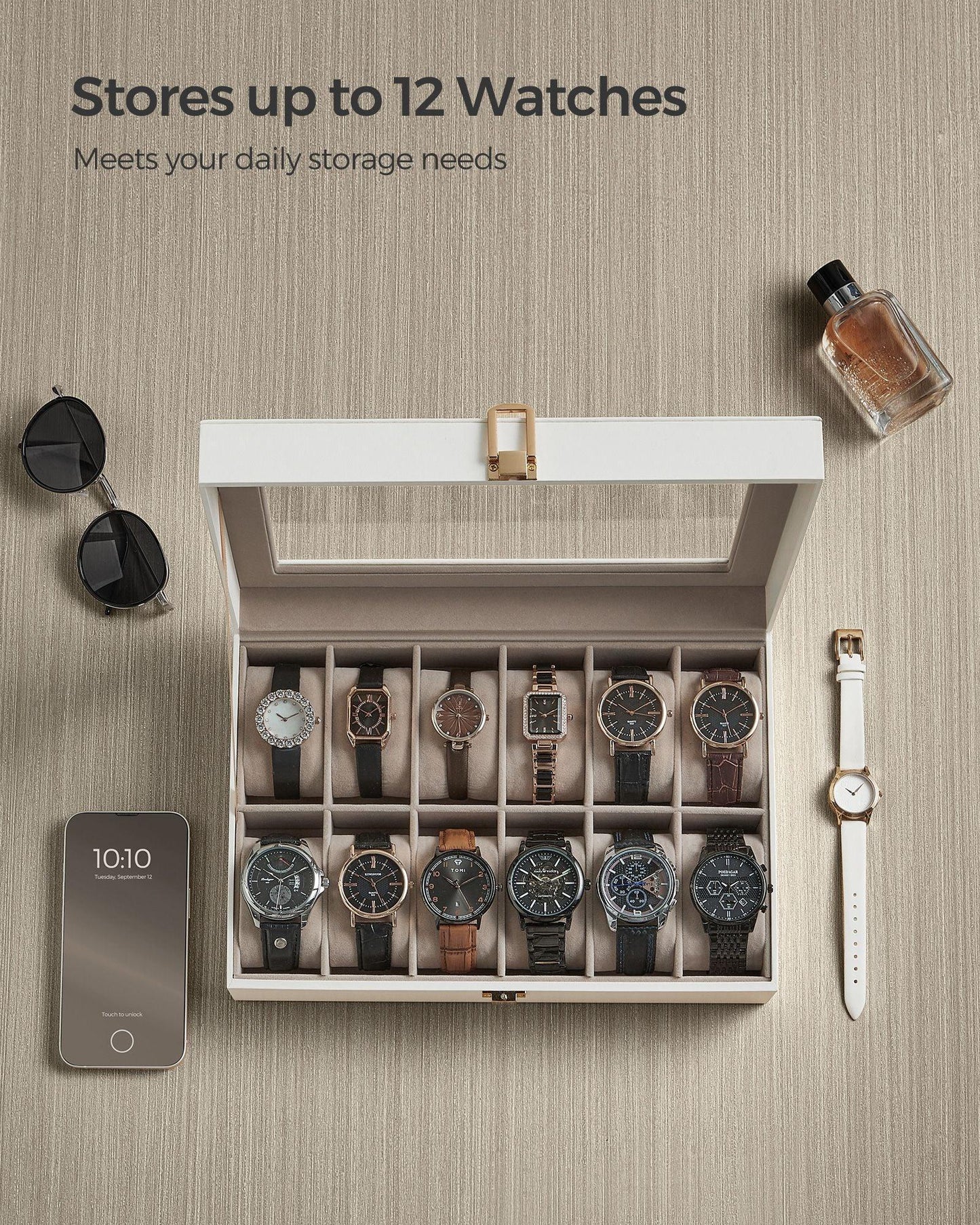 12-Slot Watch Case White FredCo